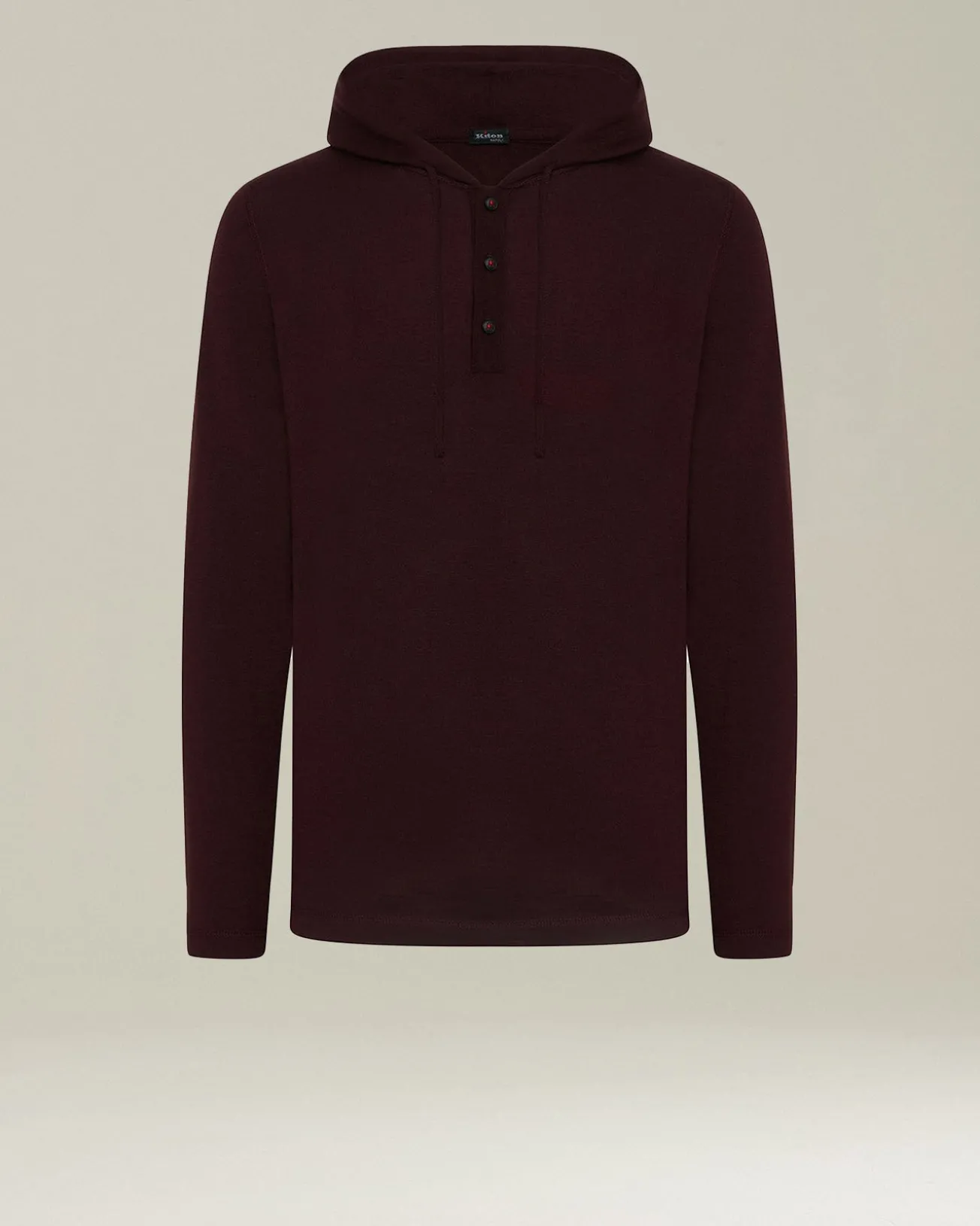 Maglia con cappuccio in cashmere e seta bourdeaux
