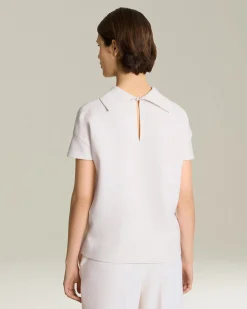 Maglia donna mezzo collo bianca 100% Lana