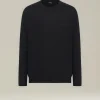 Maglione girocollo in cashmere e seta antracite