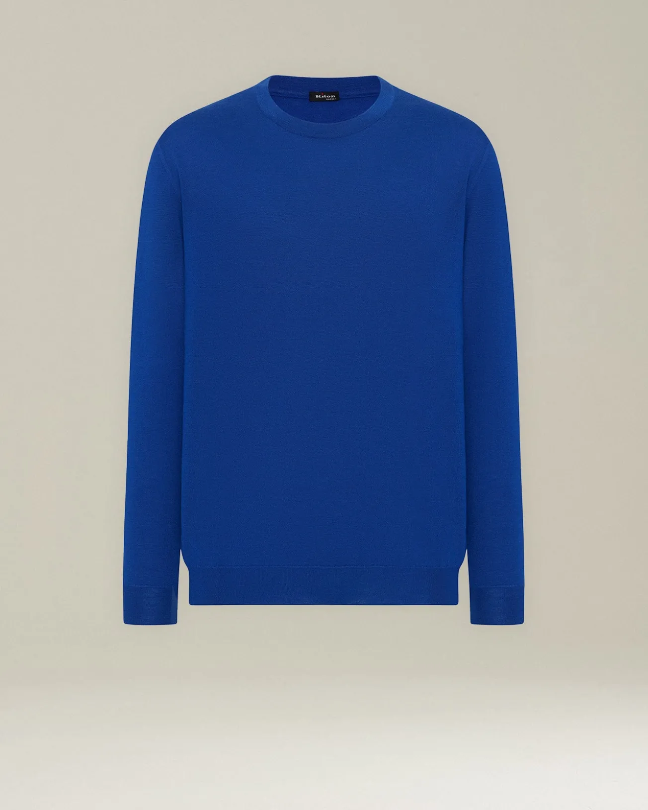 Maglione girocollo in cashmere e seta azzurro elettrico