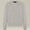 Maglione uomo girocollo Leisure in Lana vergine grigio perla