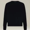 Maglione uomo girocollo Leisure in Lana verginenero