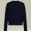 Maglione uomo girocollo Leisure in Lana vergine blu