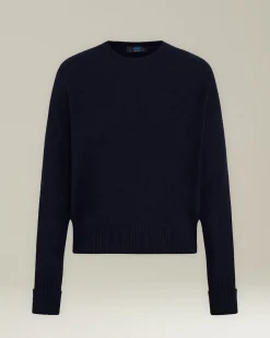 Maglione uomo girocollo Leisure in Lana vergine blu