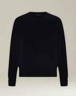 Maglione uomo girocollo Leisure in Lana verginenero
