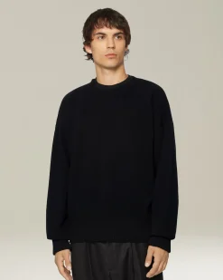 Maglione uomo girocollo Leisure in Lana verginenero