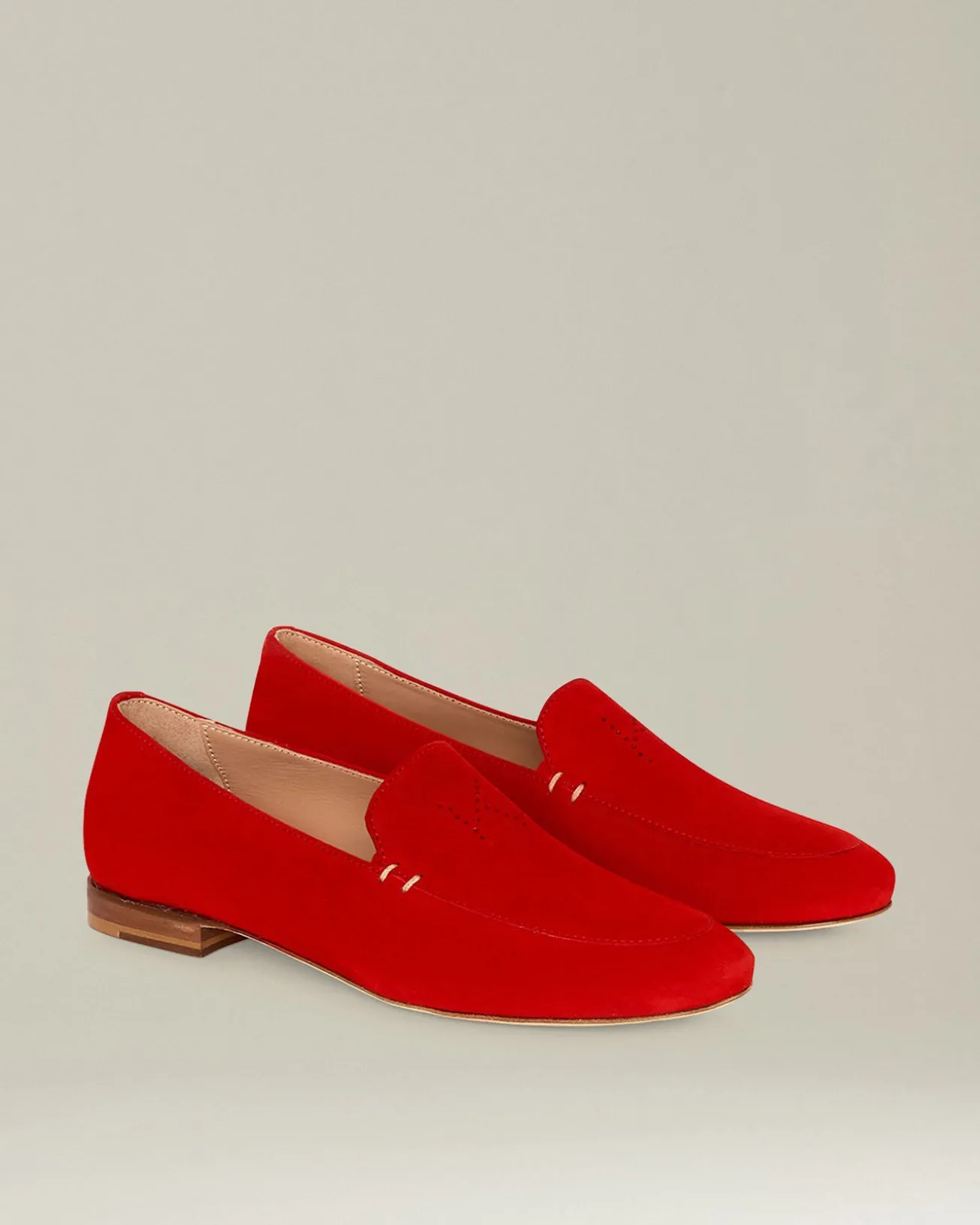 Mocassino "Slipper" donna rosso in camoscio