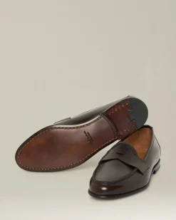Mocassino uomo classico in vitello spazzolato testa di moro