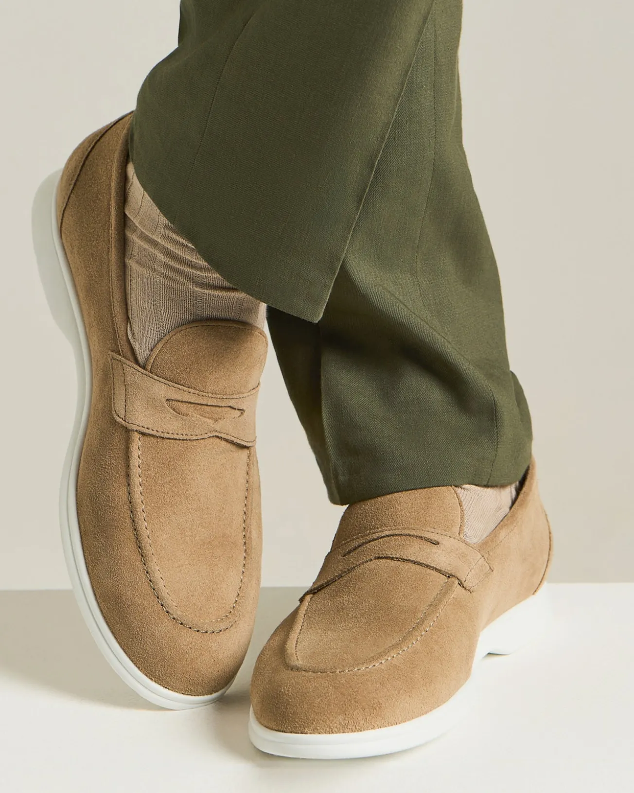 Mocassino uomo Scamosciato beige