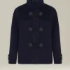 Montgomery donna corto 100% Cashmere blu navy