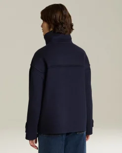 Montgomery donna corto 100% Cashmere blu navy