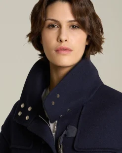 Montgomery donna corto 100% Cashmere blu navy