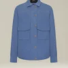 Overshirt donna in blend di lana carta da zucchero