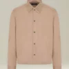 Overshirt uomo in blend di Cashmere beige