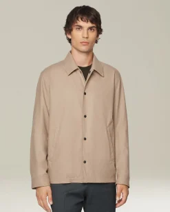 Overshirt uomo in blend di Cashmere beige