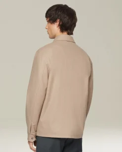 Overshirt uomo in blend di Cashmere beige