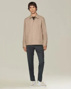 Overshirt uomo in blend di Cashmere beige