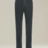 Pantalone a coste grigio in blend di contone e cashmere