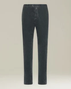 Pantalone a coste grigio in blend di contone e cashmere