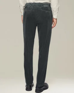 Pantalone a coste grigio in blend di contone e cashmere