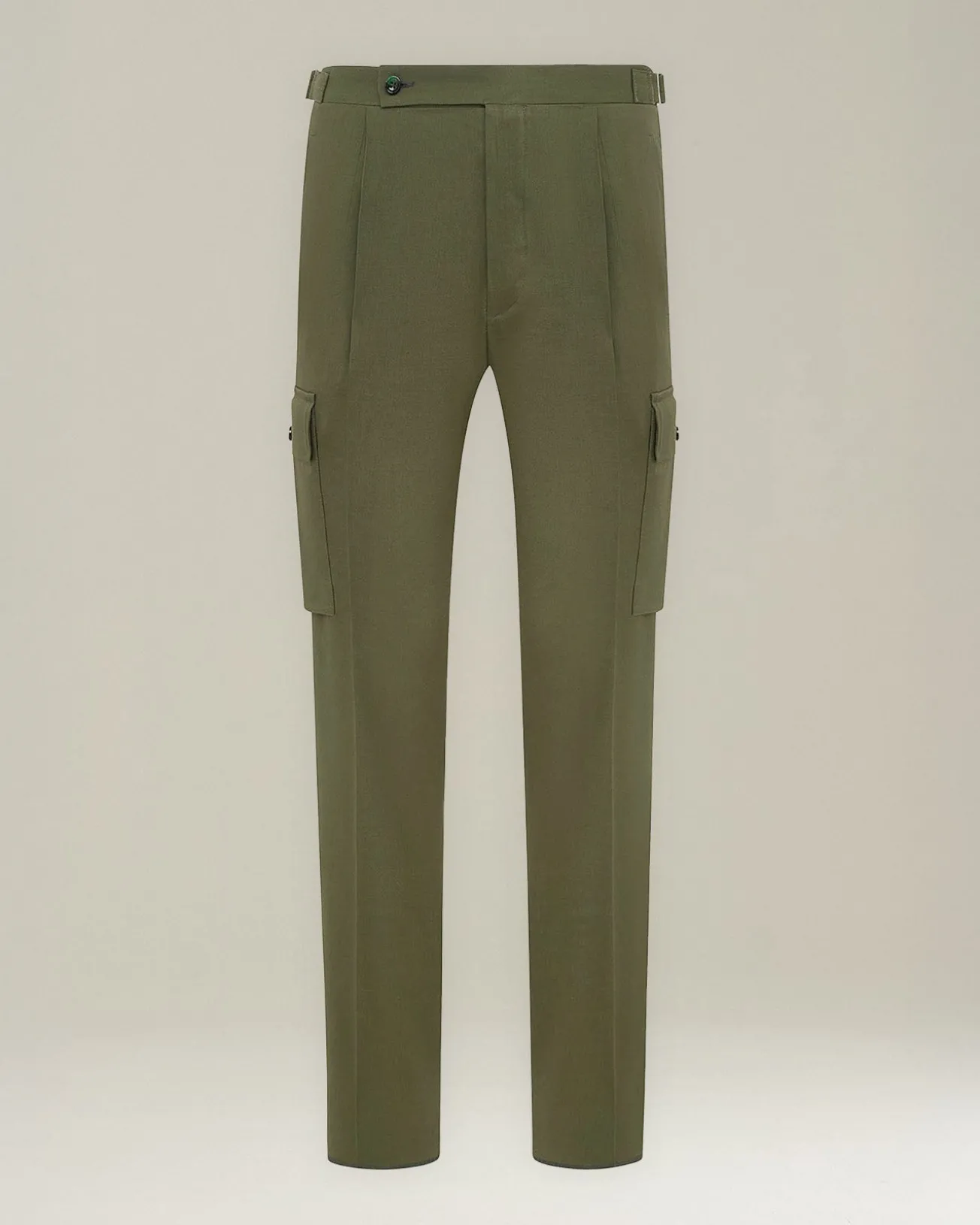 Pantalone Cargo In Lino E Lana