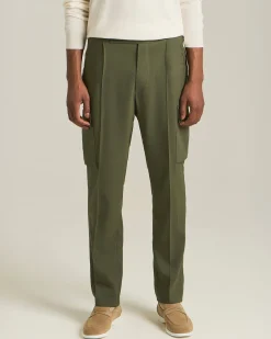Pantalone Cargo In Lino E Lana