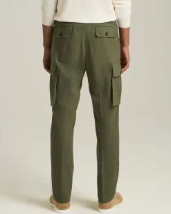 Pantalone Cargo In Lino E Lana