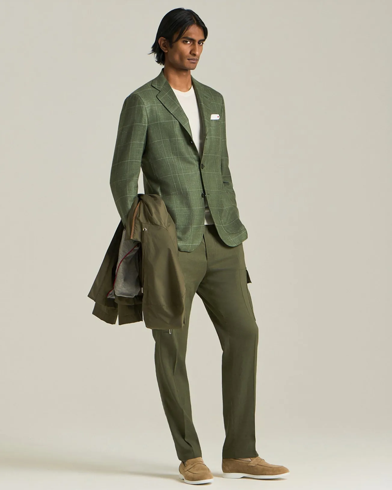 Pantalone Cargo In Lino E Lana
