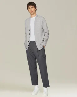Pantalone Cargo uomo grigio 100% Lana