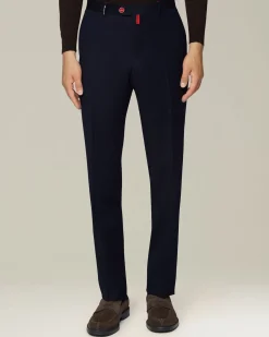 Pantalone Chino uomo blu navy 100% Lana
