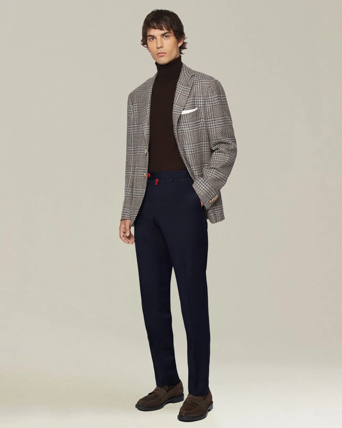 Pantalone Chino uomo blu navy 100% Lana
