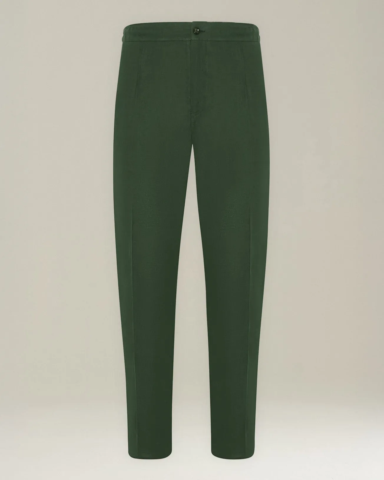 Pantalone Comfort in lino lino verde bottiglia