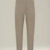 Pantalone Comfort in lino con tasche a filo