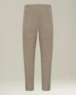 Pantalone Comfort in lino con tasche a filo