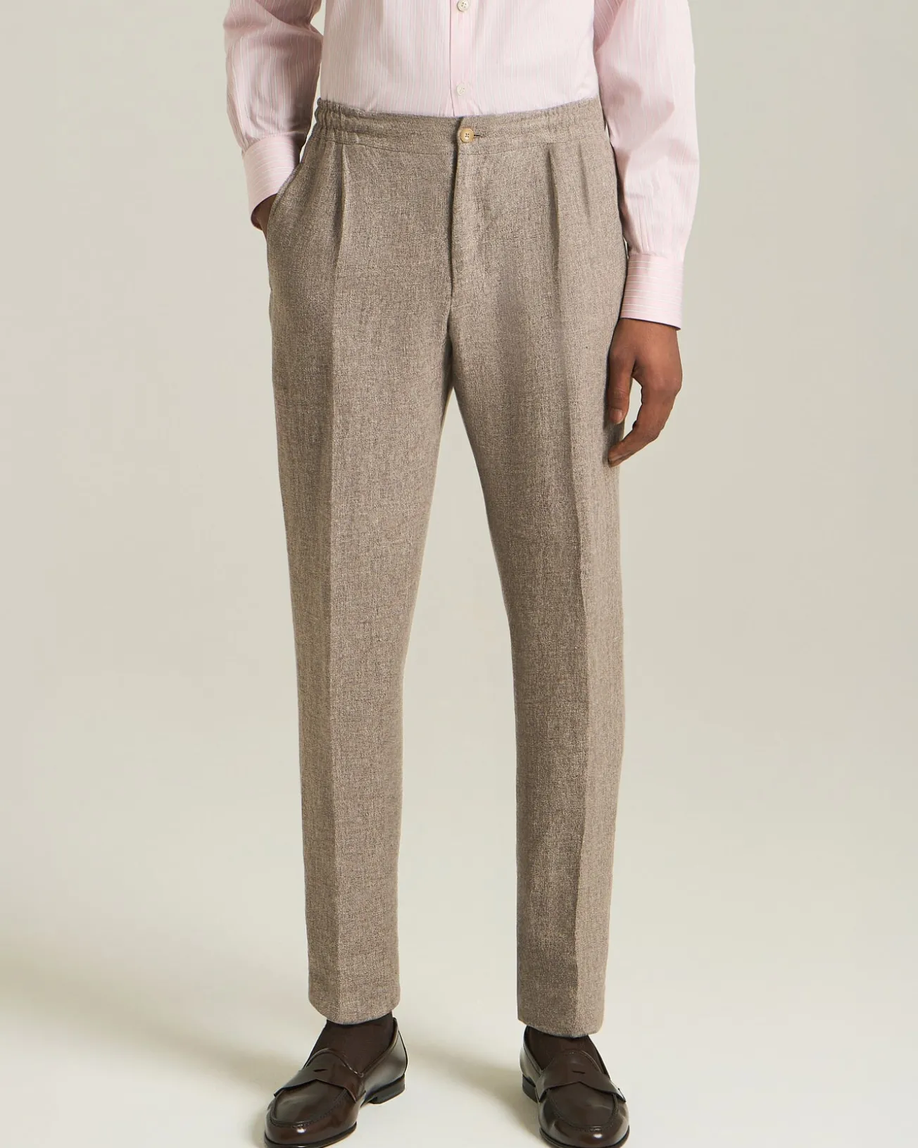 Pantalone Comfort in lino con tasche a filo