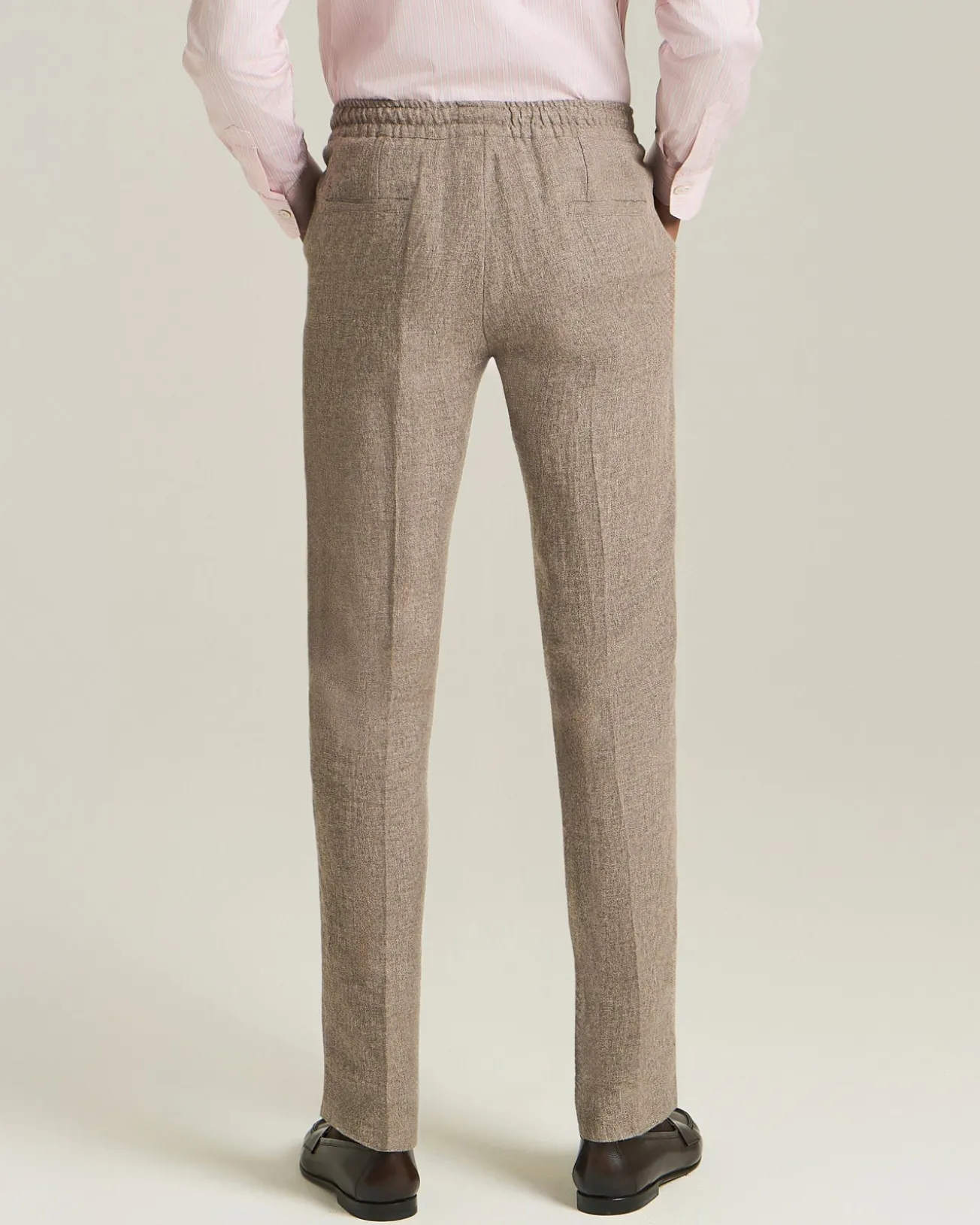 Pantalone Comfort in lino con tasche a filo