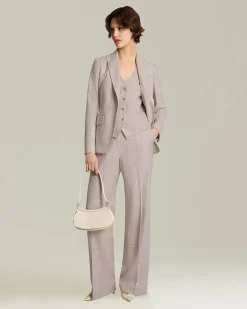 Pantalone donna a palazzo Principe di Galles in Cashmere blend