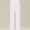 Pantalone donna dritto bianco 100% Lana