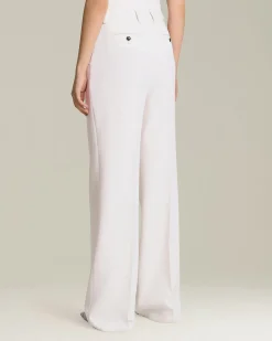 Pantalone donna dritto bianco 100% Lana