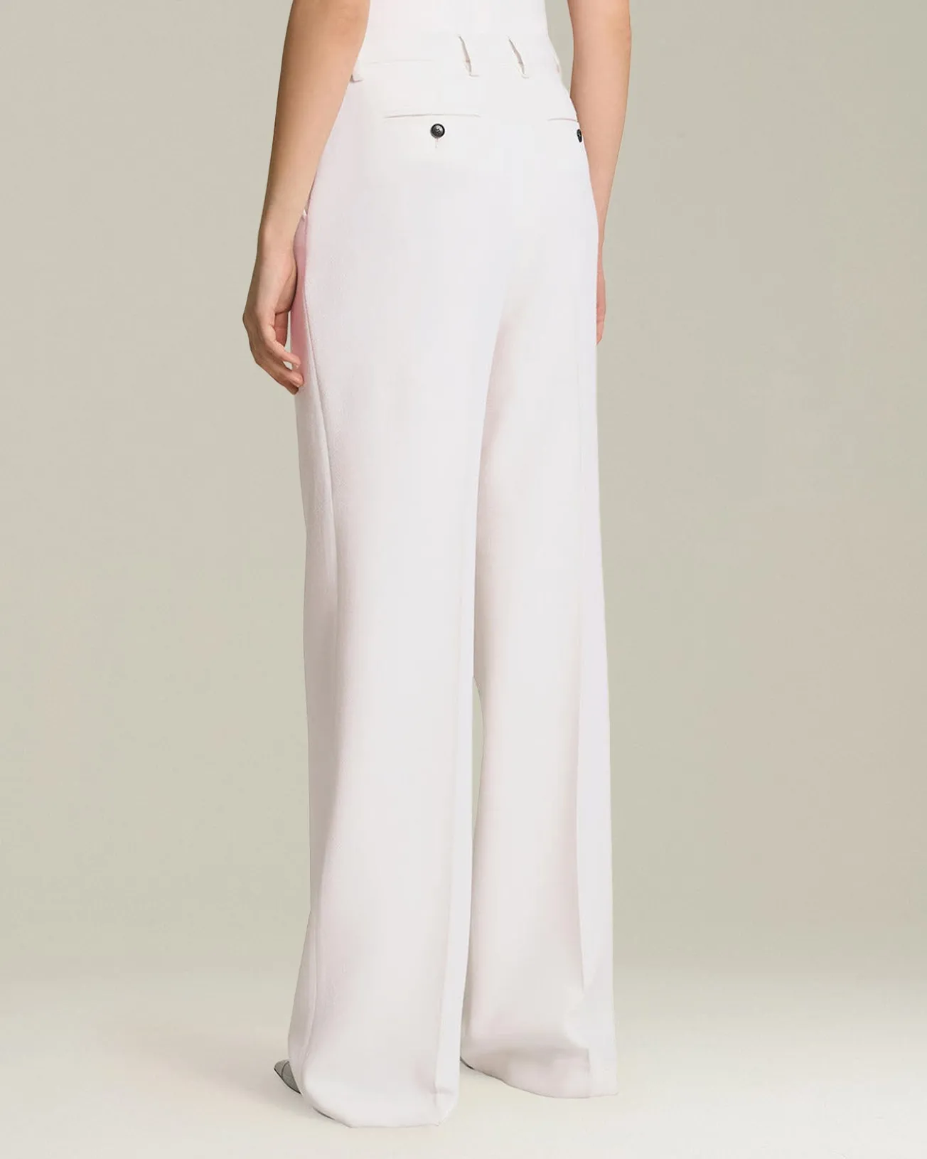 Pantalone donna dritto bianco 100% Lana