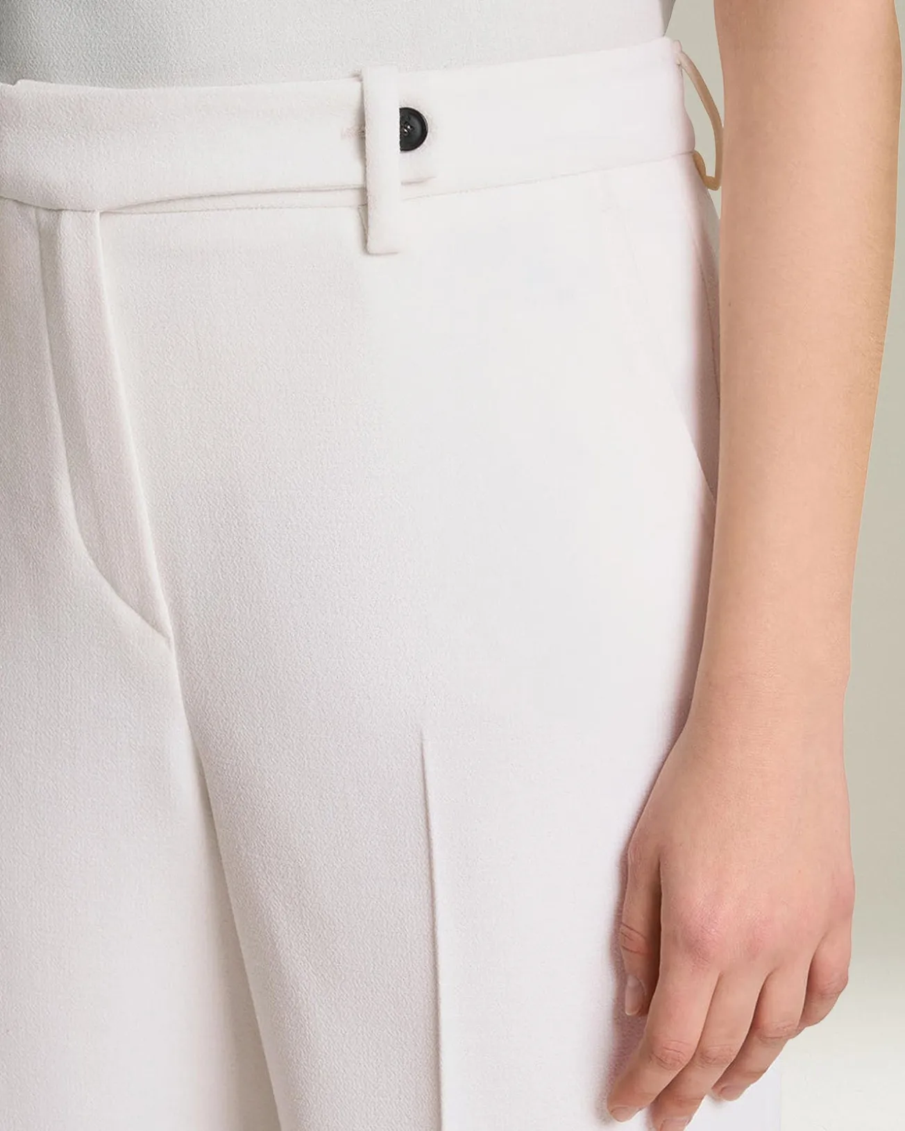 Pantalone donna dritto bianco 100% Lana
