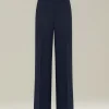 Pantalone donna Sartoriale Spigato in Lana blu navy