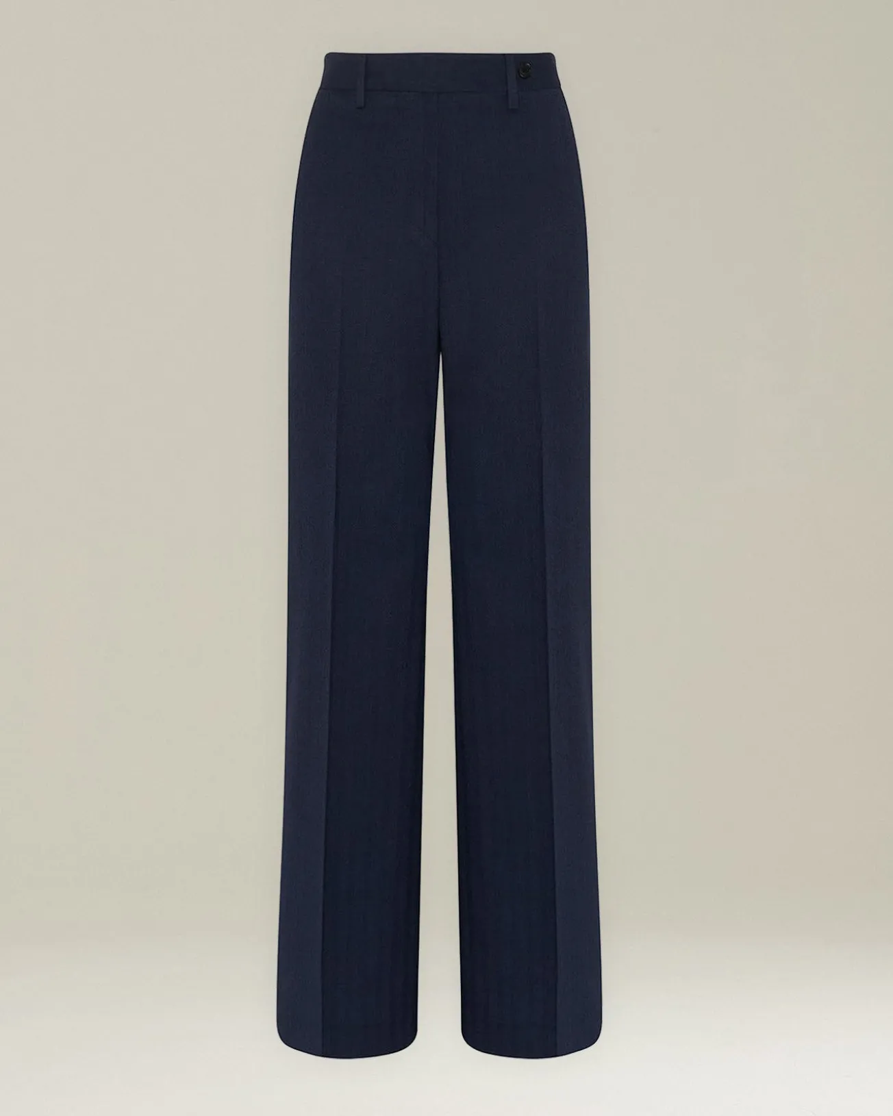 Pantalone donna Sartoriale Spigato in Lana blu navy