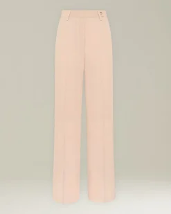 Pantalone elegante donna a palazzo rosa chiaro