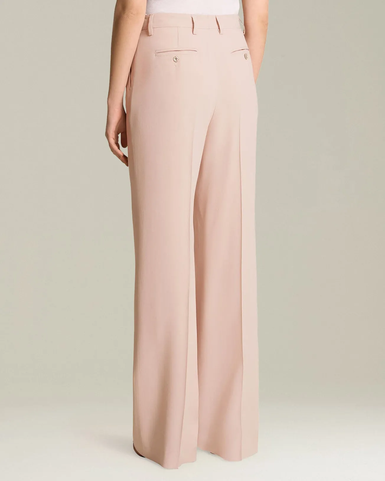 Pantalone elegante donna a palazzo rosa chiaro