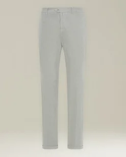 Pantalone grigio chiaro a coste in blend di contone e cashmere