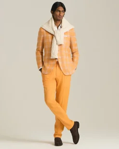 Pantalone in lino e lana con pince alla francese