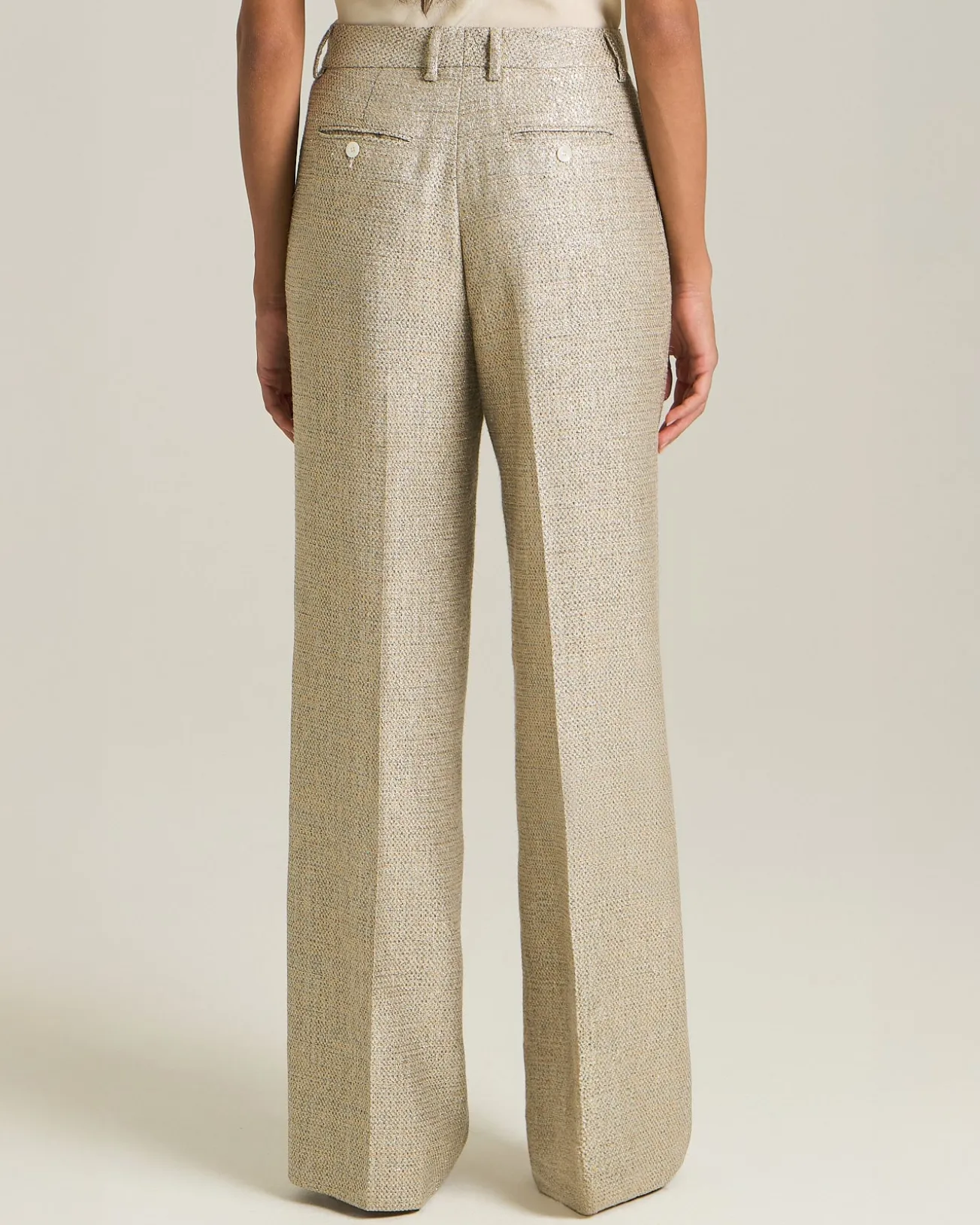 Pantalone In Viscosa Effetto Lamé