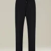 Pantalone joggers uomo nero in Fresco Lana 100%