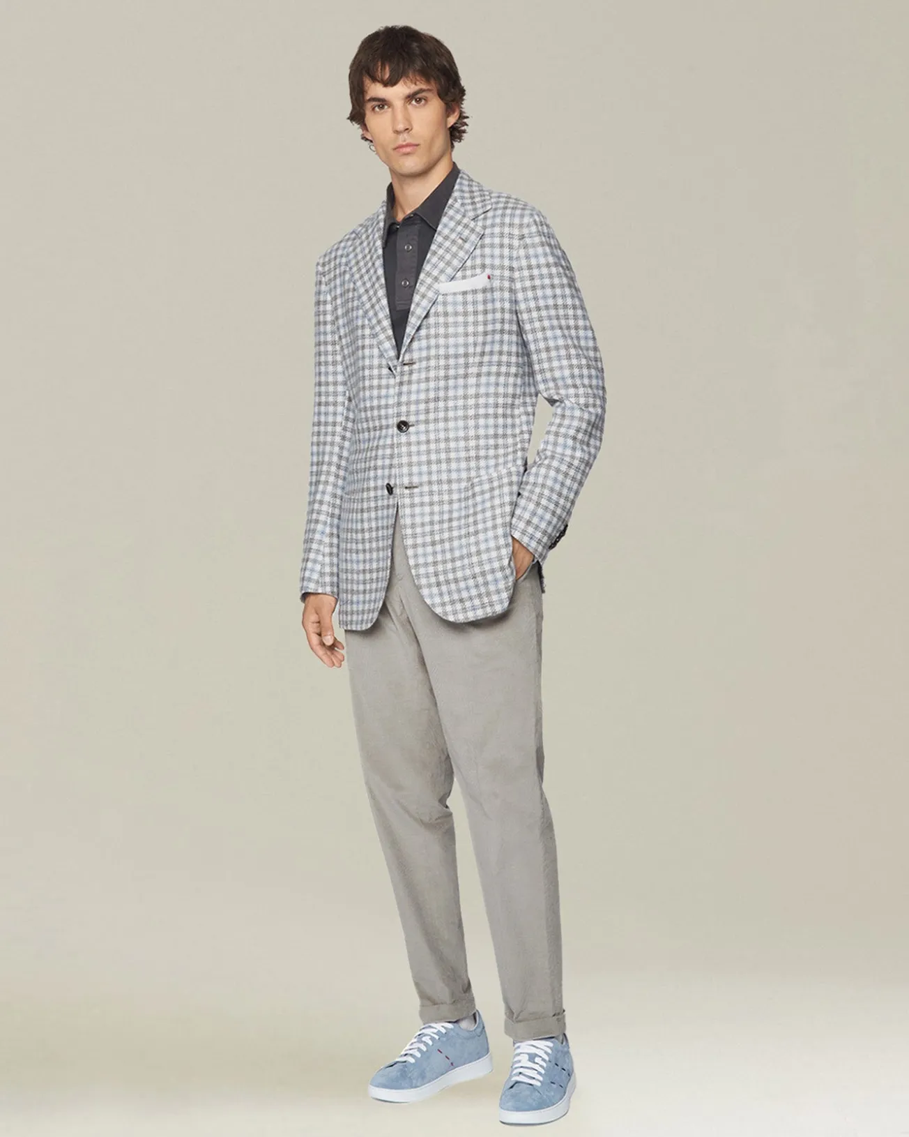Pantalone uomo a coste con elastico blend cotone e lana